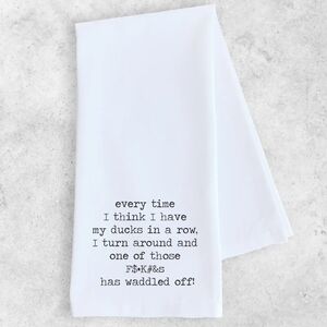 NWT SARCASTIC 100 Percent Cotton White Tea Towel